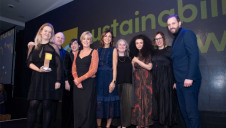 Pictured: Compere Julia Bradbury (centre) presents the Ikea team with the award